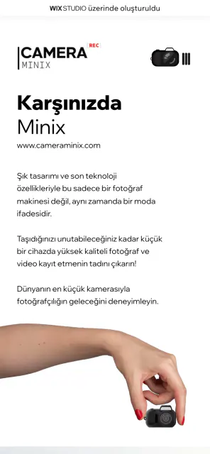Cameraminix · Web Sitesi: Mobil ve cihaz görünümleri 1