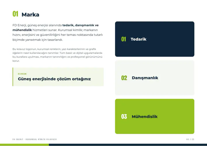 FD Enerji · Logo & Kurumsal Kimlik: Kurumsal kimlik kılavuzu, sayfa 3