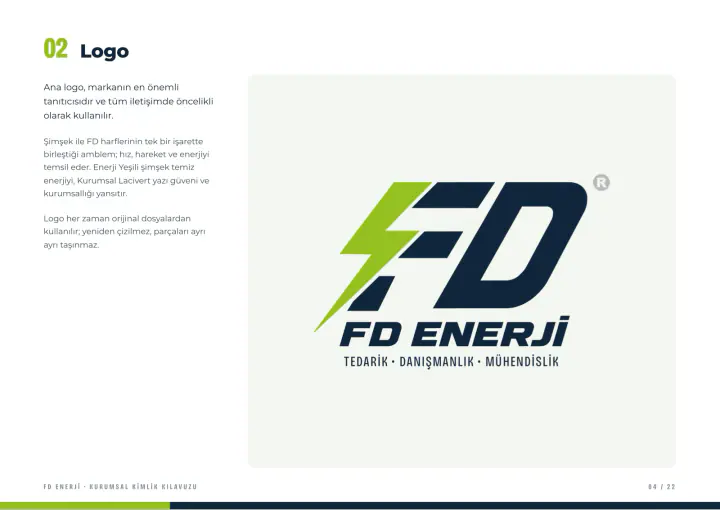 FD Enerji · Logo & Kurumsal Kimlik: Kurumsal kimlik kılavuzu, sayfa 4