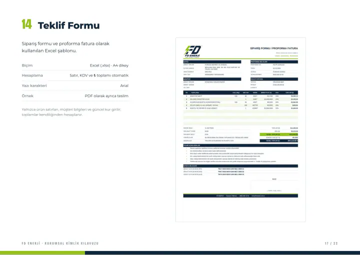 FD Enerji · Logo & Kurumsal Kimlik: Kurumsal kimlik kılavuzu, sayfa 17
