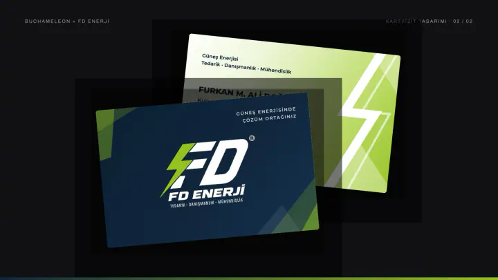 FD Enerji · Logo & Kurumsal Kimlik: Kartvizit, sayfa 2