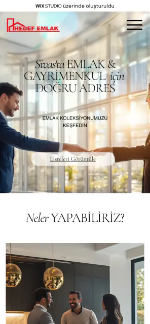 Hedef Emlak · Web Sitesi: Mobil ve cihaz görünümleri 1