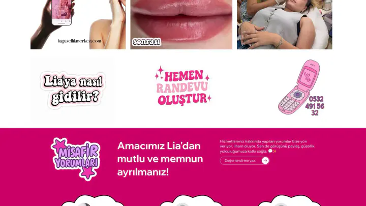 Lia Güzellik Merkezi · Web Sitesi: Ekran görüntüleri, bölüm 5