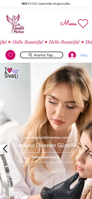 Lia Güzellik Merkezi · Web Sitesi: Mobil ve cihaz görünümleri 1