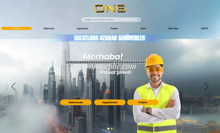 ONS Cephe · Web Sitesi: Ekran görüntüleri, anasayfa