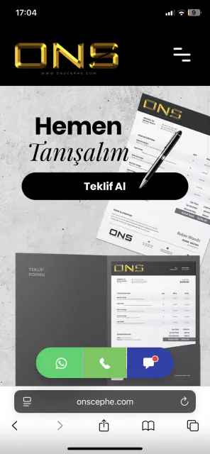 ONS Cephe · Web Sitesi: Mobil site ve kurumsal e-posta 2