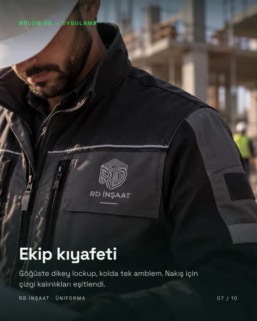 RD İnşaat · Logo & Kurumsal Kimlik: Marka tanıtım carousel’i 7