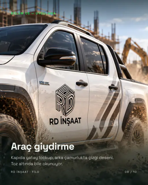 RD İnşaat · Logo & Kurumsal Kimlik: Marka tanıtım carousel’i 8