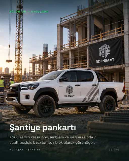 RD İnşaat · Logo & Kurumsal Kimlik: Marka tanıtım carousel’i 9