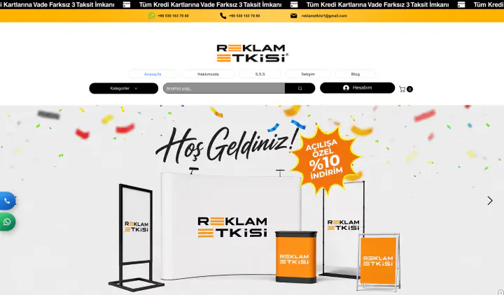 Reklam Etkisi · Web Sitesi: Ekran görüntüleri, anasayfa