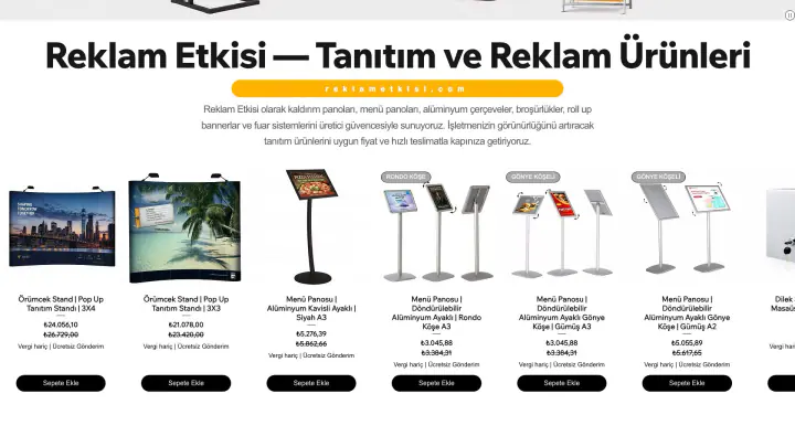 Reklam Etkisi · Web Sitesi: Ekran görüntüleri, bölüm 2