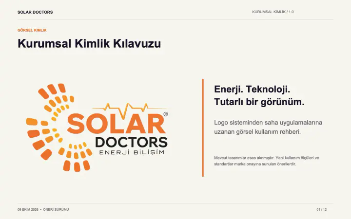 Solar Doctors · Logo & Kurumsal Kimlik: Kurumsal kimlik kılavuzu, sayfa 1