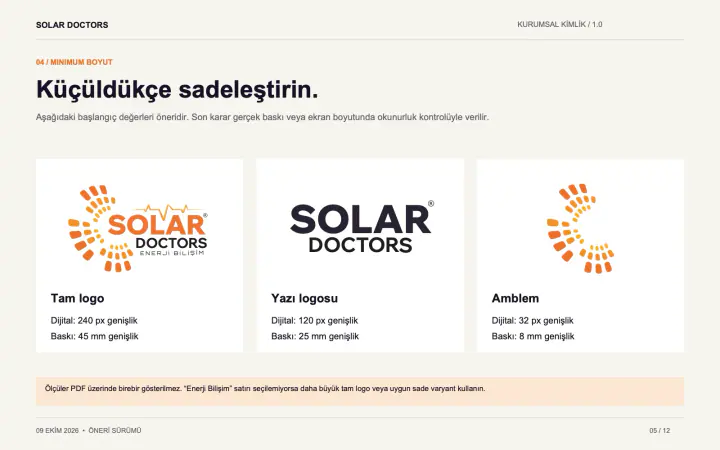 Solar Doctors · Logo & Kurumsal Kimlik: Kurumsal kimlik kılavuzu, sayfa 5