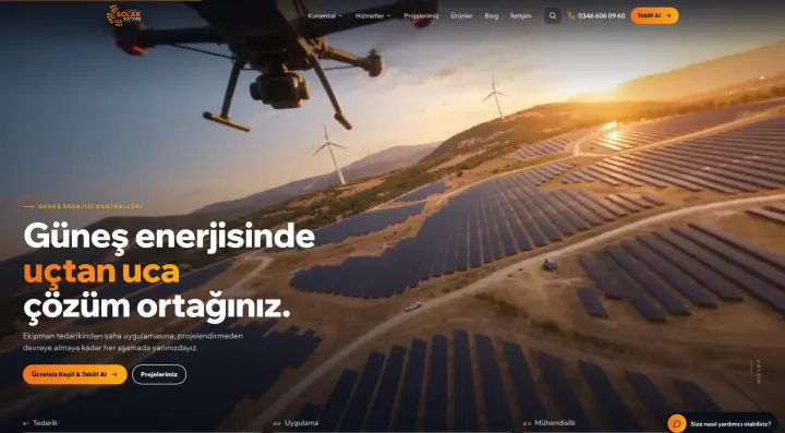 Solar Doctors · Web Sitesi: Ekran görüntüleri, anasayfa