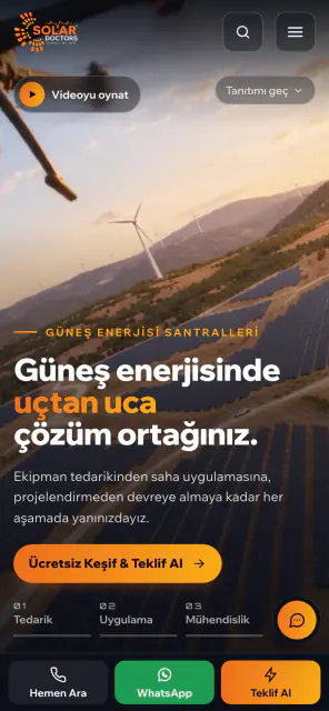 Solar Doctors · Web Sitesi: Mobil ve cihaz görünümleri 1