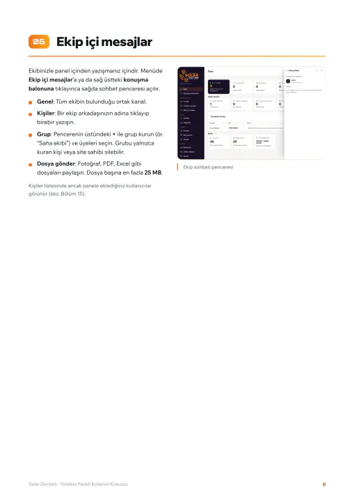 Solar Doctors · Web Sitesi: Yönetim paneli kullanım kılavuzu, sayfa 8