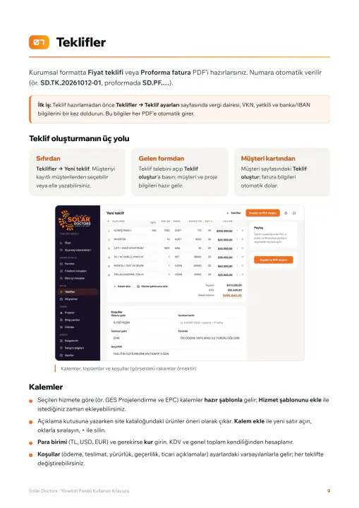 Solar Doctors · Web Sitesi: Yönetim paneli kullanım kılavuzu, sayfa 9