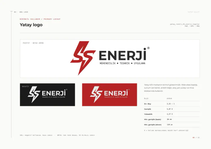 SS Enerji · Logo & Kurumsal Kimlik: Kurumsal kimlik kılavuzu, sayfa 5