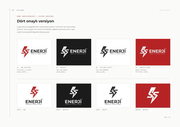 SS Enerji · Logo & Kurumsal Kimlik: Kurumsal kimlik kılavuzu, sayfa 10