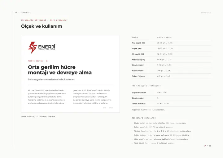 SS Enerji · Logo & Kurumsal Kimlik: Kurumsal kimlik kılavuzu, sayfa 17