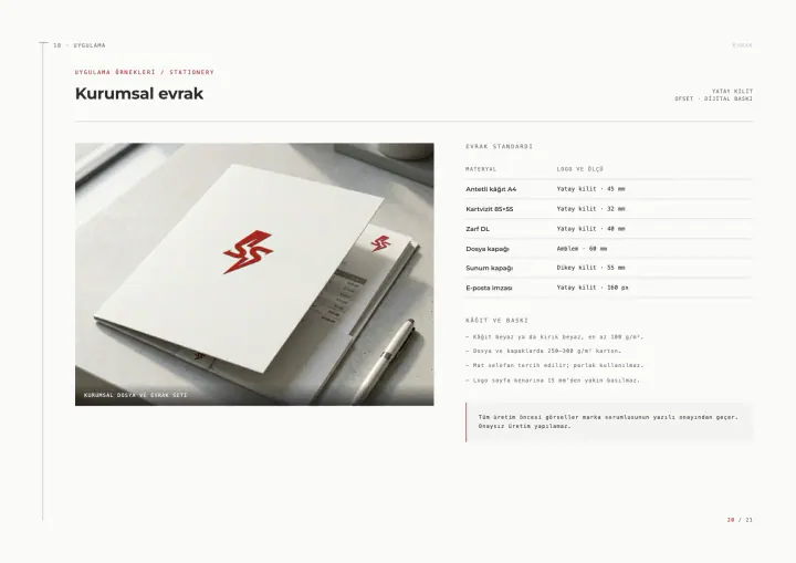 SS Enerji · Logo & Kurumsal Kimlik: Kurumsal kimlik kılavuzu, sayfa 20