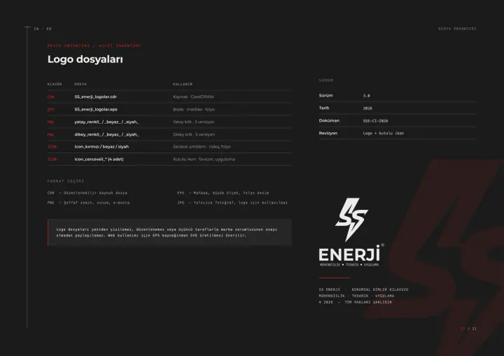 SS Enerji · Logo & Kurumsal Kimlik: Kurumsal kimlik kılavuzu, sayfa 21